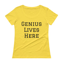 Genius Lives Here Ladies' Scoopneck T-Shirt